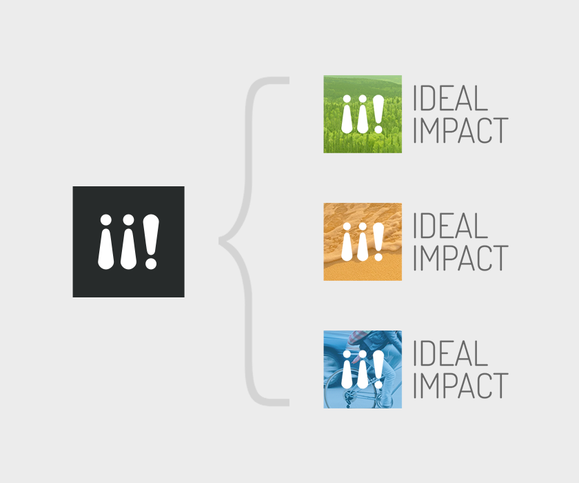 Ideal Impact logo image fill variations